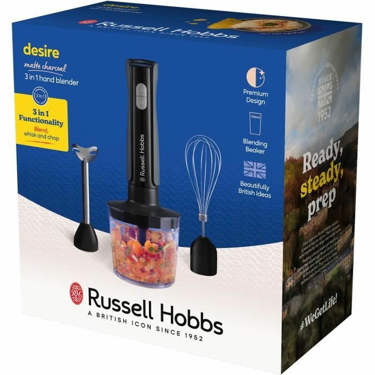 Hand-held Blender Russell Hobbs Desire Matte Charcoal Black 500 W-1