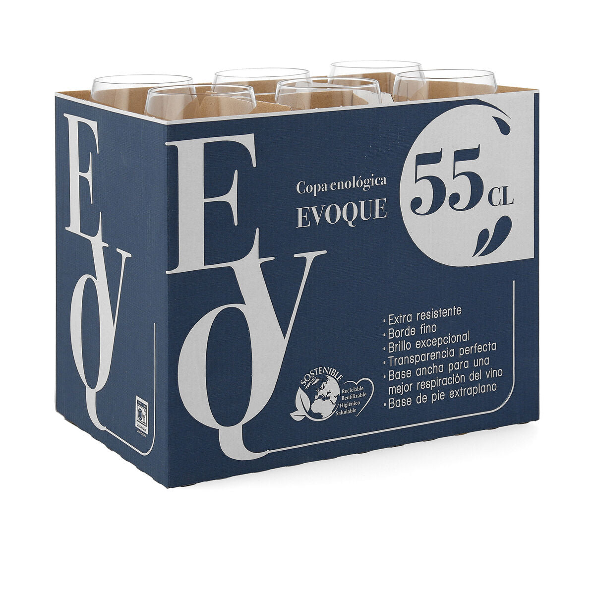 Wine glass Evoque Transparent 550 ml (6 Units)-2