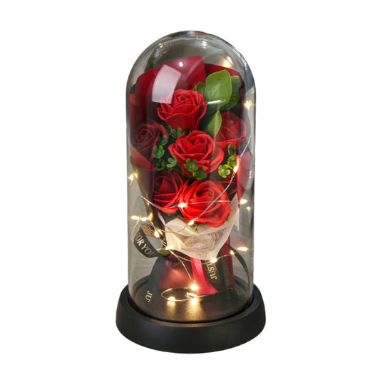 NNETM Romantic Everlasting Rose Bouquet with LED Lights-0