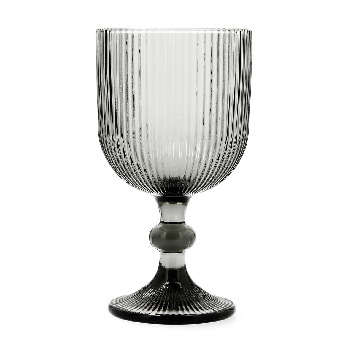 Wine glass Bidasoa Fosil Grey Glass 370 ml (6 Units)-1