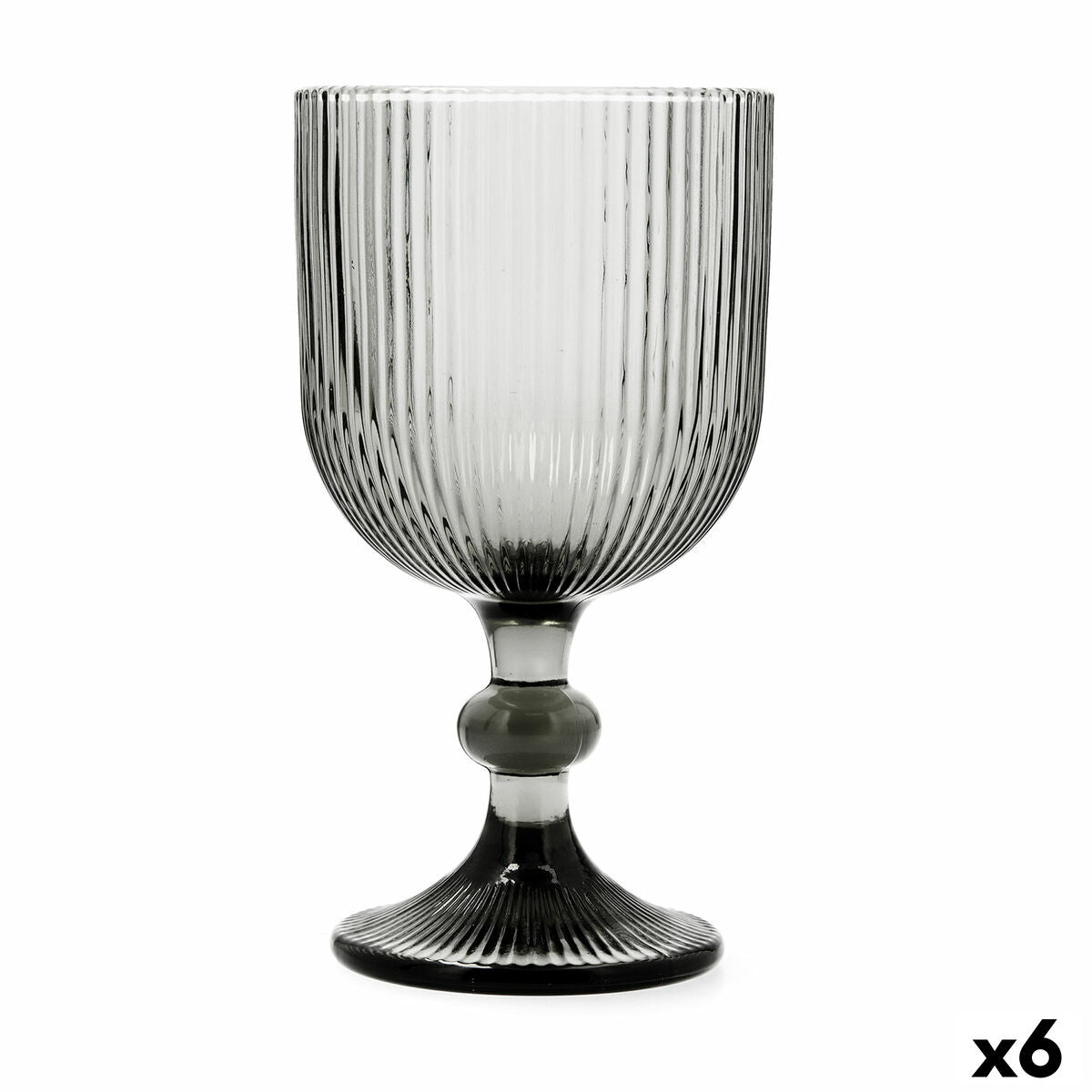 Wine glass Bidasoa Fosil Grey Glass 370 ml (6 Units)-0