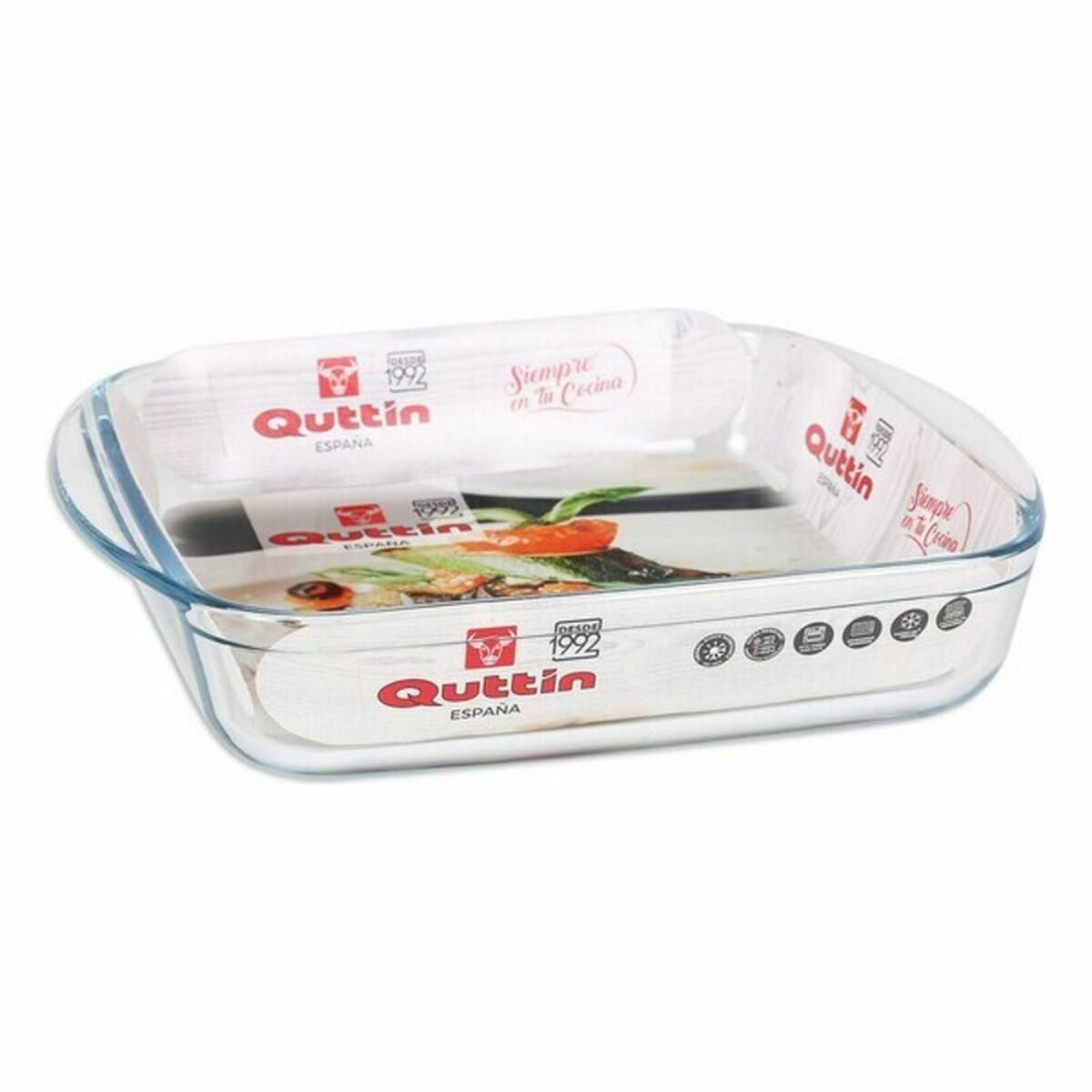 Baking tray Quttin 63081 1,6 L Glass 25 x 21,9 x 5 cm (6 Units)-1