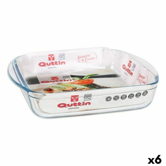 Baking tray Quttin 63081 1,6 L Glass 25 x 21,9 x 5 cm (6 Units)-0